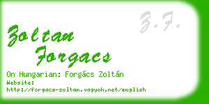 zoltan forgacs business card