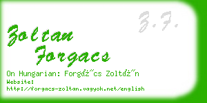 zoltan forgacs business card